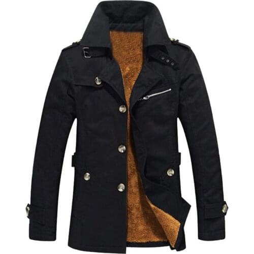 Warmness Mens Jacket Winter Fleece Overcoat Casual Thick Army Green Coats Men Windbreaker Black Plus Size 5XL Mens Outwear