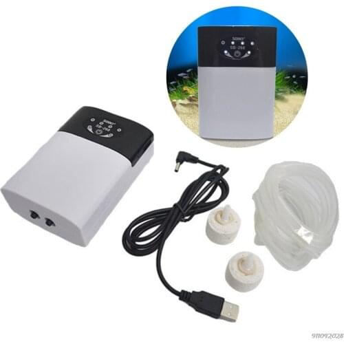 Internal Aquarium Rechargeable Silent Oxygen Pump Turtle Tank Built-in USB Charging Port Portable Fish Tank Air Pump wholesales