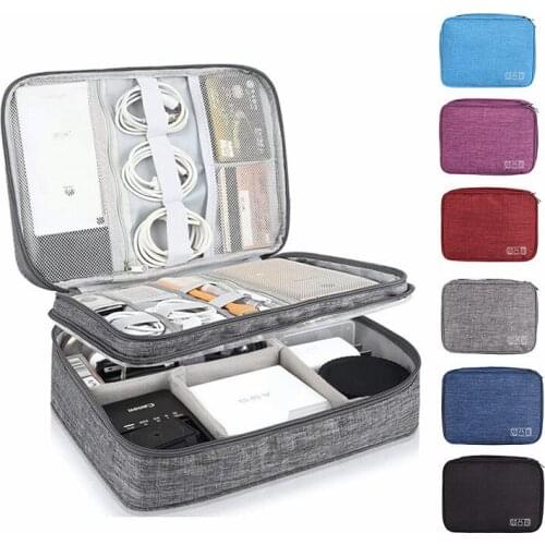 Waterproof Travel Charger Cable Storage Bag Electronic Digital Accessories Organizer Bag for Gadget ,Mouse,iPad, Phone, Kindle