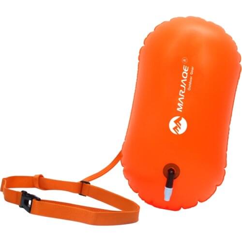 Highly Visible Orange Swim Bubble Buoy Swimming Tow Float For Open Water Swimmers, Kayakers and Triathletes