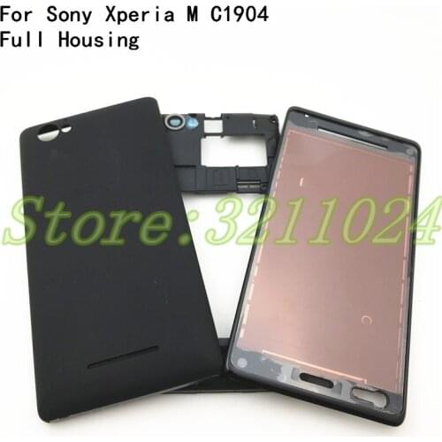 Top Quality Full Housing For Sony Xperia M C1904 C1905 C2004 C2005 LCD Panel Middle Frame Case Battery Door Cover Side Button