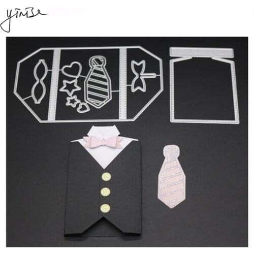 YINISE Metal Cutting Dies For Scrapbooking Stencils MENS SUIT SCRAPBOOK DIE CUT DIY Album Cards Decoration Embossing Die Cuts