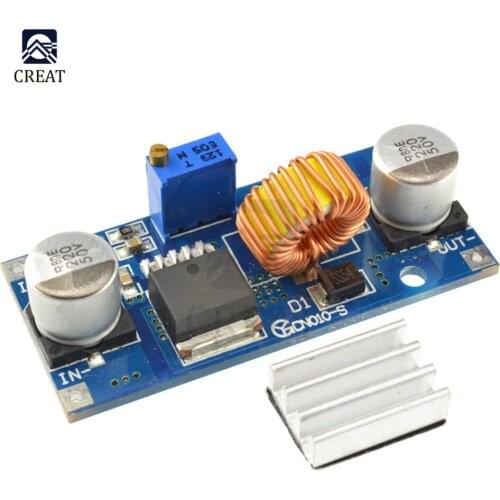 5A XL4015 DC-DC 4-38V to 1.25-36V 24V 12V 9V 5V Step Down Adjustable Power Supply Module LED Lithium Charger With Heat Sink