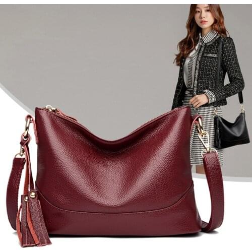 Handbag Women Bags Designer Genuine PU Leather Shoulder Bag Ladies Tassel Crossbody Bags for Women Messenger Bag Party Purse