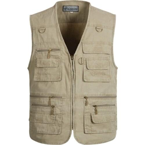 B New 2018 Spring Autumn Vest men 7XL 6XL 5XL - XL Plus size Waistcoats Multi-pockets Photography Cameraman Vest
