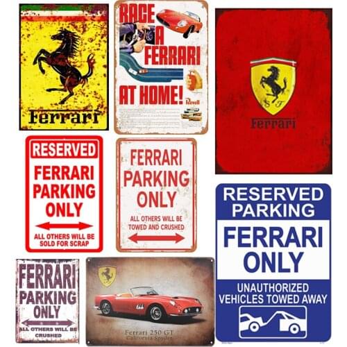 Famous Racing Car Parking Only Vintage Metal Sign Novelty Wall Plaques Wall Art Decor Gifts Garage Bar Pub Wall Signs Decoration