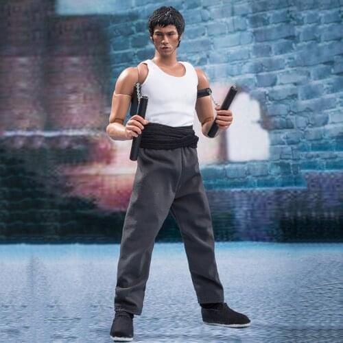 1/9 Scale Male Boy Movie star Bruce Lee Martial arts master Full Set Action Figure Model Clothing Boy Doll Collection Decoration