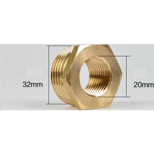 1" BSP Male Turn 1/2" BSP Female Brass Pipe Fitting Hex Bushing Fitting Coupler