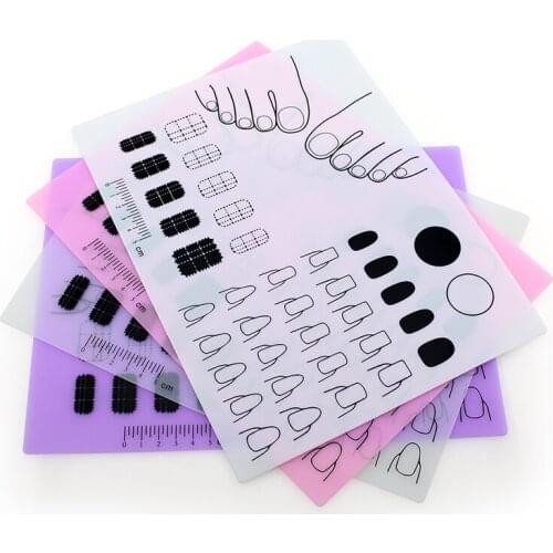 Soft Silicone Toe Nail Pads Square Epoxy Table Mats Filling Special Pads Fingernail Pads Beauty Tools 2 Colors