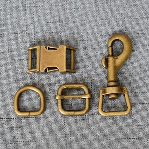 100 Sets 15mm 20mm 25mm Bronze Swivel Lobster Clasp Straps Loop Slider D Ring Snap Hook For Pet Dog Collar Leashes Accessory