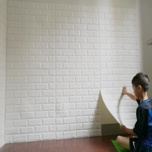 12pcs 3D Brick PE Foam Wall Stickers Panels Room Decal Stone Decoration Embossed Living Room Kids Safty Bedroom Home Decor
