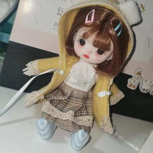 16/17cm Baby Doll Clothes 1/8 Bjd Cute Doll Accessiories Toys Ob11 Doll Clothes Skirt Suit Diy Dress Up Toys for Girls