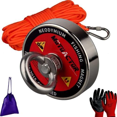 400kg Neodymium N52 Magnet Power Fishing Magnets Magnetic Material Base Deep Sea Salvage Searching Magnet with 15m Strong Rope