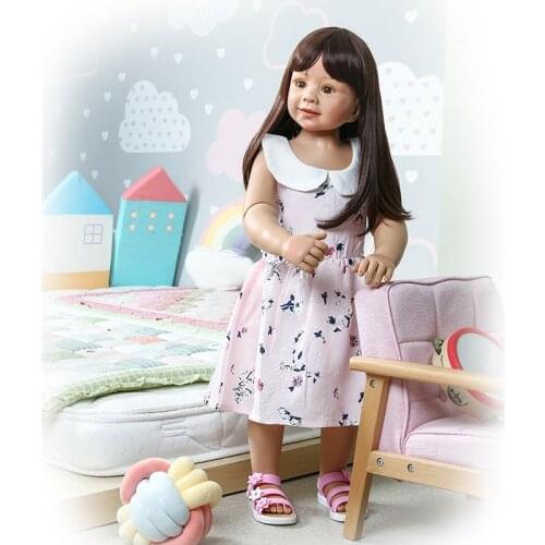 87cm like real 2 year old baby size full silicone vinyl doll childrens clothing model simulation ball joint doll can stand