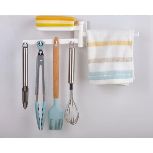 Multi Hooks with Storage Rack for Kitchen and Bathroom Use