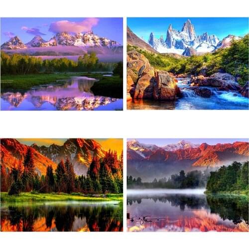 Diy 5d Full Diamond Embroidery Landscape Square Round Diamond Painting Jungle Stream Mosaic Furniture Decoration Hobby Gift