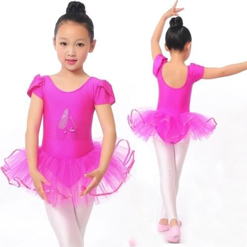 Girl Dance Kids Professional Ballet Tutu Dress Bowknot Diamond Tulle Ballet Gymnastics Leotard for Girls Dance Class Dancing