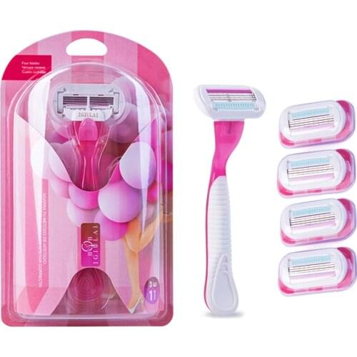 Beauty Female Safety Razor Blade Shaving For Women 4 Layer High Quality Blade Shaver Razor Blades Replacement Head
