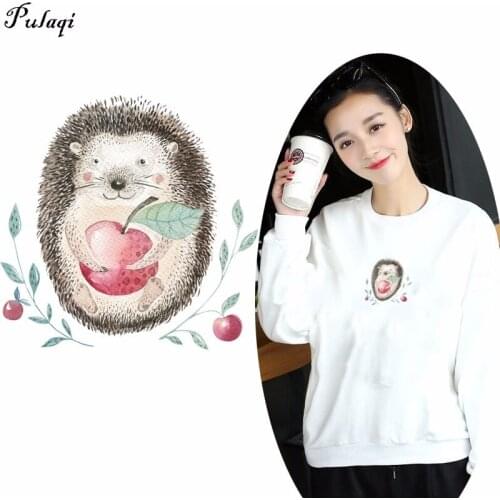 Pulaqi Household Iron-on Clothes Patches Hedgehog Heat Transfer Sticker Clothing Deco New Design Diy Accessory Washable Badges H