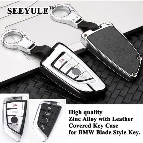 SEEYULE Zinc Alloy Car Blade Style Key Case Cover Accessories for BMW 3 5 7 G30 G31 G11 G12 X1 F48 X3 G01 X5 F15 G05 X6 F16 G06