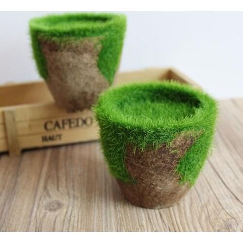 Artificial vase Pulp basin + foam + flocking flowerpot DIY accessories with all kinds fake flowers decoration for home wedding