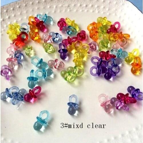 Confetti mini pacifier nipples Scatter bead for Gift box Craft Birthday Party baby shower table favor Decoration DIY Wh