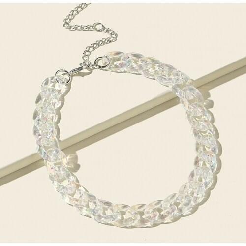 Exaggeration Transparent Acrylic Chain Big Necklace For Women Charm Colorful Clear Choker Collar Necklace Fashion Fine Jewelry