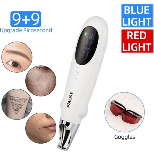 9+9 Laser Picosecond Pen Tattoo Freckle Removal Mole Dark Spot Scar Treatment Machine Pigment Remover Red Blue Laser Pen