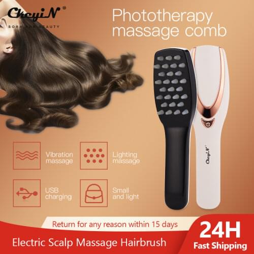 Phototherapy Massage Comb Electric Scalp Massager Head Acupuncture Brush Headache Stress Relief Light Therapy Prevent Hair Loss