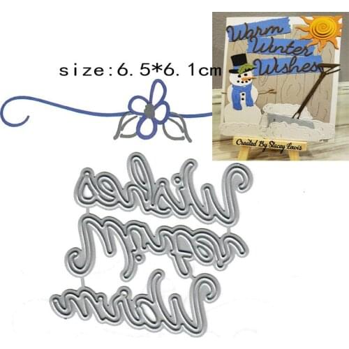 Sirius English waim winten wishes Metal Cutting Dies DIY Scrapbooking Embossing Craft Die scrapbooking nouveau arrivage 2021