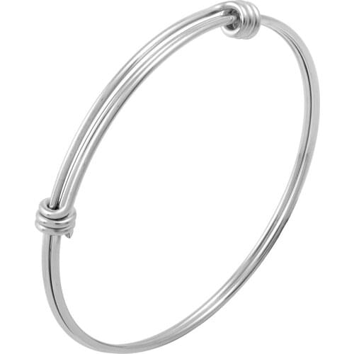 MJB0390 wholesale fashion solid three wire stainless steel adjustable wire bangle bracelet wholesale