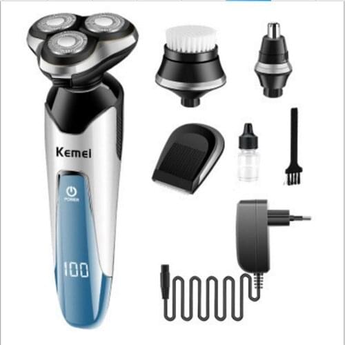 Washable Electric Head Razor Man Grooming Kit Sideburn Hair Clipper Beard Trimmer Shaver 3D Folating Cutter Shaving Face Cleaner