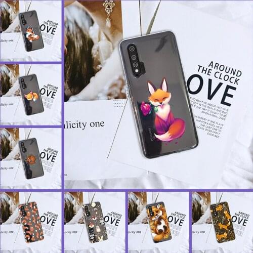 Soft Silicone Transparent Kawaii Fox Animal Cute Flower For Huawei Nova 7 6 Se Pro 5G Nova 5t 5i 5 Pro 5z Phone Case Back Cover