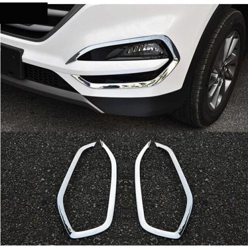 FIT FOR HYUNDAI TUCSON 2015 2016 FRONT HEAD FOG LIGHT FOGLIGHT LAMP CHROME COVER TRIM INSERT BEZEL FRAME STYLING GARNISH MOLDING