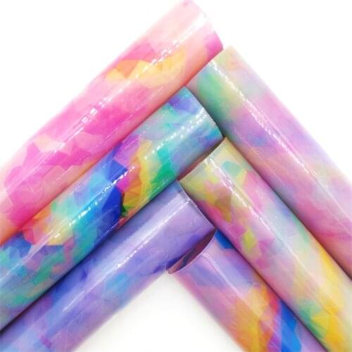 Glitterwishcome Rainbow Printed JELLY TPU See Through Transparent Leather BOWS EARINGS DIY 21X29CM GM2023B