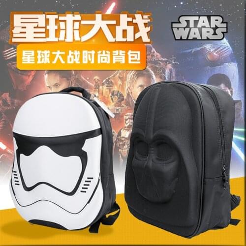 Disney Star Wars 3D Three-dimensional Cartoon Backpack Black Warrior White Soldier Backpack Computer Bag School Bag