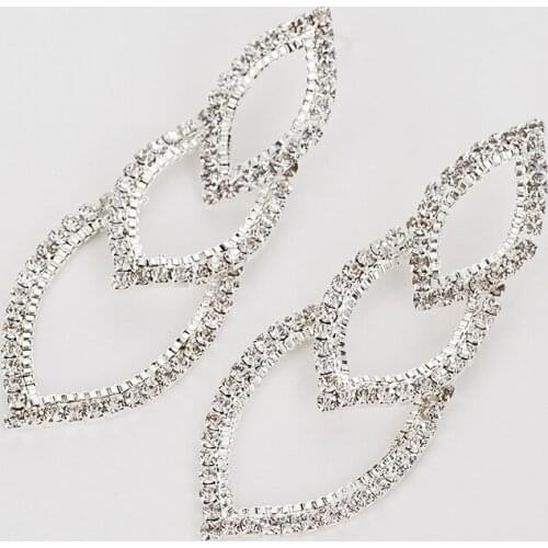 Geometric Decoration crystal earrings beautiful temperament woman wearing sparkling rhinestone decoration wedding party #E287