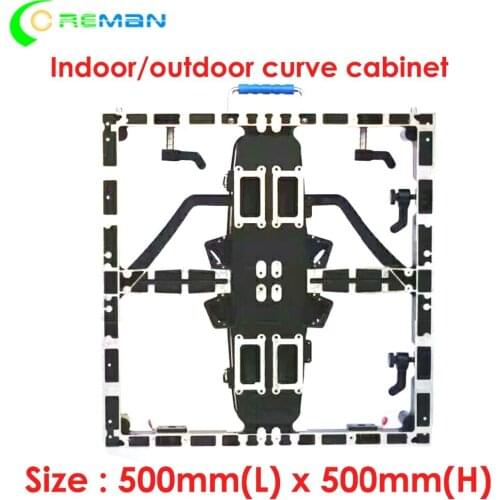Regular curve convex led display screen cabinet 50x50 Indoor outdoor P2.9 p3.91 p4.81 p5.95 p6.25 slim led cabinet good price