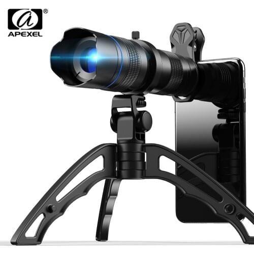 APEXEL HD Metal 20-40x zoom telescope telephoto lens monocular phone camera lens+ mini tripod for Samsung iPhone all Smartphones