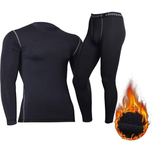 Mens Thermal Underwear Set Winter Warm Quick Dry Fitness Velvet Long Johns Thermo Underwear Mens Leggings Lucky John Male Women