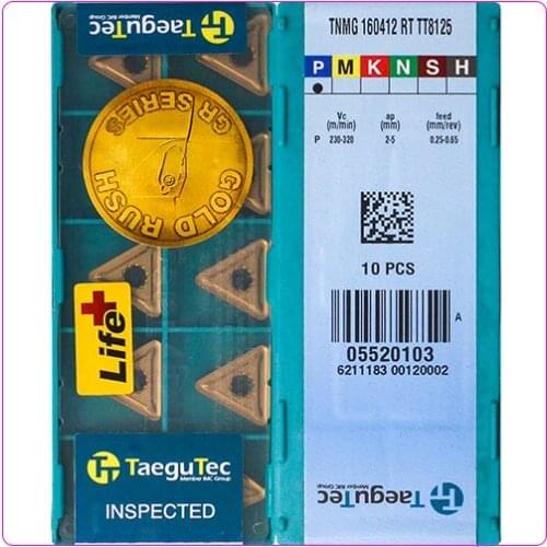 TNMG160412-RT TT8125 Original Taegutac Carbide Inserts Turning Inserts Lathe Tools 10Pcs/Lot
