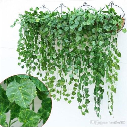 Green Artificial Fake Hanging Vine Plant Leaves Foliage Flower Garland Home Garden Wall Hanging Decoration IVY Vine Suppli
