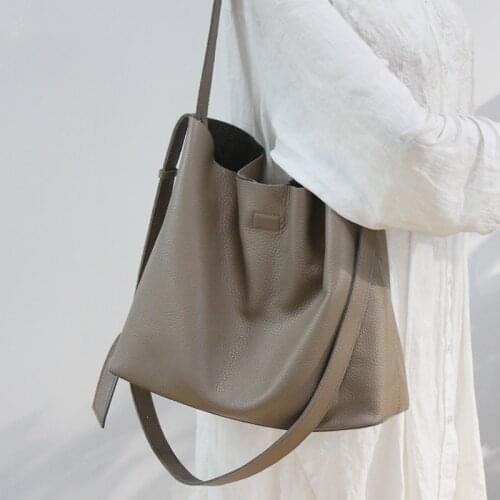 Female Handbags Genuine Leather Bucket Bags High Quality Shoulder Messenger Bags For Women 2021 New Designer Totes Crossbody Bag