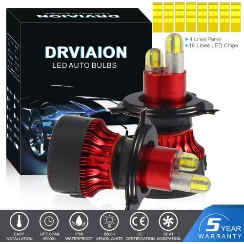 2PC 6500K 8 Sides LED Car Headlight Bulbs 360 Degree Mini White Led Car Lights For Auto Fog Lamp H4 Car Light Car Accessories