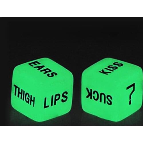 2pcs 1.6CM Dados Sexuales Funny Cubes for Adult Sex Dice Playing Games for Couples Sex Cubes Night Light Luminous Bar Erotic KTV