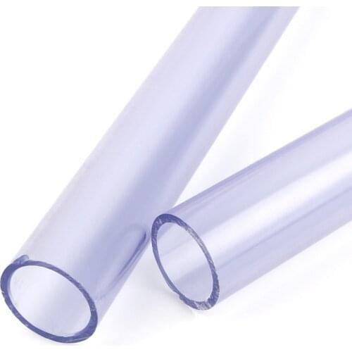 2pcs Outer Dia 50mm PVC Pipe 50cm Length Garden Water Parts Aquarium Fish Tank UPVC Transparent Hard Tube Laboratory Equipment