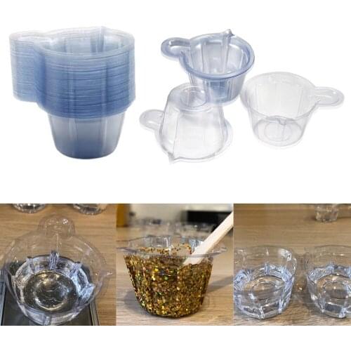 20-150Pcs 40ML Plastic Disposable Cups Dispenser Silicone Resin Mold Kit for DIY UV Epoxy Resin Jewelry Making Tools Accessories