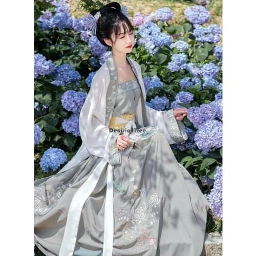 2021 chinese traditional fairy costume ancient song dynasty princess clothing hanfu outfit stage folk dance costume hanfu dress
