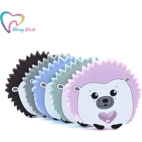 5 PCS Hedgehog Silicone Baby Cartoon Animal Teether Rodent Baby Teething Toys Chewable Animal Shape Baby Products Nursing Gift
