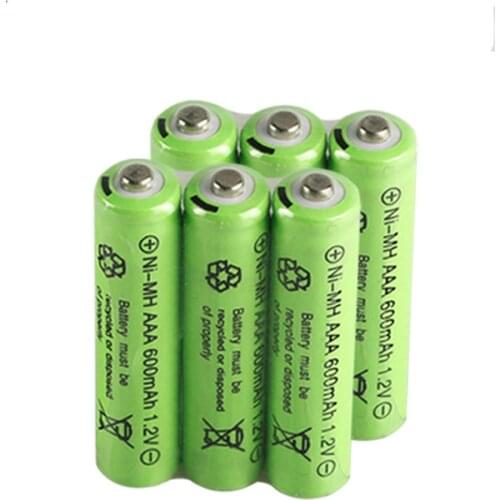 6PCS 1.2v 600mAh AAA remote control toy rechargeable NI-MH rechargeable battery AAA 1.2V 600mAh free shipping